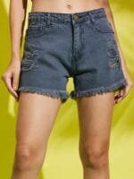 AAHWAN Women Loose Fit Denim Denim Shorts