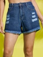 AAHWAN Women Loose Fit Denim Shorts