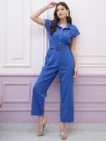 Athena Immutable Shirt Collar Short Sleeves Basic Jumpsuit