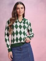 DressBerry Argyle Acrylic Pullover