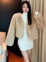 JC Mode Front-Open Fur Overcoats