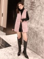 JC Mode Self Design Sleeveless Front Open Coats