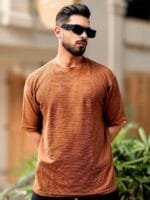 Maniac Men Self Design Round Neck Oversized T-shirt