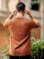 Maniac Men Self Design Round Neck Oversized T-shirt