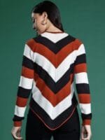 OnlyTrend Acrylic Striped Knitted Pullover