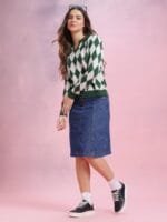 OnlyTrend Argyle Acrylic Pullover