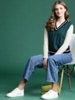 OnlyTrend Cable-Knit Contrast Tipped Vest