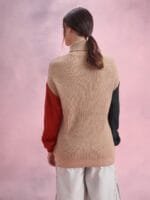 OnlyTrend Colourblocked Turtle Neck Colourblocked Pullover