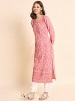 OnlyTrend Floral Embroidered Thread Work Straight Kurta