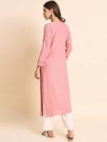 OnlyTrend Floral Embroidered Thread Work Straight Kurta