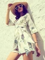 Onlytrend Green & White Linen Printed Jumpsuit