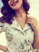 Onlytrend Green & White Linen Printed Jumpsuit