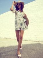 Onlytrend Green & White Linen Printed Jumpsuit