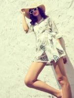 Onlytrend Green & White Linen Printed Jumpsuit