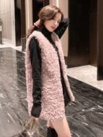 Onlytrend Self Design Sleeveless Front Open Coats