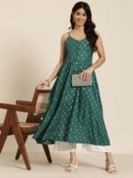 OnlyTrend Shoulder Straps Ethnic Motifs Printed Kurta