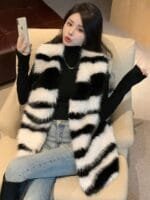 Onlytrend Striped Front Open Over Coat