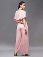 OnlyTrend V-Neck Flared Sleeve Basic Jumpsuit with Embroidered