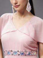 OnlyTrend V-Neck Flared Sleeve Basic Jumpsuit with Embroidered