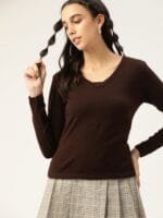 OnlyTrend Women Brown Solid Pullover