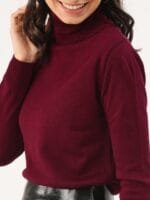 OnlyTrend Women Maroon Solid Sweater