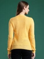 OnlyTrend Women Ribbed Longline Pullover with Embroidered Detail