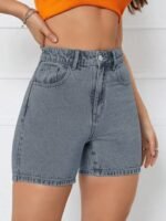 OnlyTrend Women Slim Fit High-Rise Cotton Denim Shorts