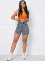 OnlyTrend Women Slim Fit High-Rise Cotton Denim Shorts