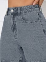 OnlyTrend Women Slim Fit High-Rise Cotton Denim Shorts