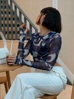 OnlyTrend x Revolte Printed Net Styled Back Top