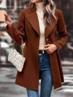 OnlyTrend x Revolte Solid Longline Single-Breasted Overcoat