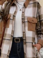 OnlyTrend x Revolte Women Checked Single-Breasted Overcoat