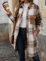 OnlyTrend x Revolte Women Checked Single-Breasted Overcoat