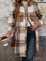 OnlyTrend x Revolte Women Checked Single-Breasted Overcoat