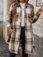 OnlyTrend x Revolte Women Checked Single-Breasted Overcoat