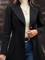 OnlyTrend x Revolte Women Notched Lapel Single Breasted Longline Overcoat