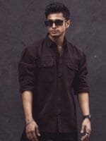Powerlook Dark Brown India Slim Denim Casual Shirt