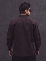 Powerlook Dark Brown India Slim Denim Casual Shirt
