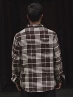 Powerlook Men Spread Collar Tartan Checked Cotton Casual Shirt