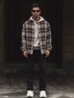 Powerlook Men Spread Collar Tartan Checked Cotton Casual Shirt