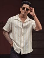 Powerlook Men Striped Spread Collar India Slim Casual Shirt