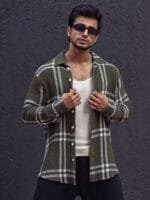 Powerlook Men Tartan Checks Opaque Striped Casual Shirt