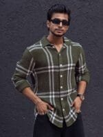 Powerlook Men Tartan Checks Opaque Striped Casual Shirt