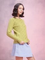 OnlyTrend Acrylic Cable Knit Pullover with Embellished Detail