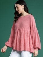 OnlyTrend Pullover with Puff Sleeves