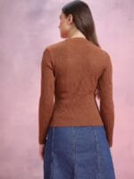 OnlyTrend V-Neck Ribbed Acrylic Pullover