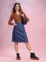 OnlyTrend V-Neck Ribbed Acrylic Pullover