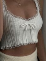 OnlyTrend x Revolte Cuffed Sleeves Lace-Up crop Top