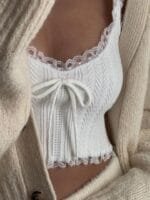 OnlyTrend x Revolte Cuffed Sleeves Lace-Up crop Top