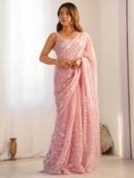 Anouk Embellished Sequinned Pure Georgette Saree